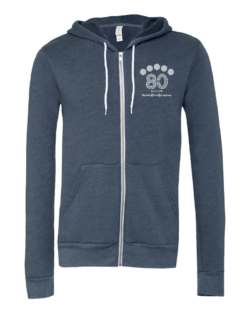 New! Heather Navy Zip Hoodie